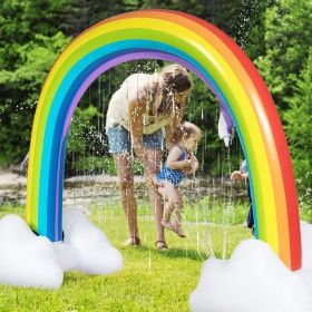 1PC Inflatable Rainbow Sprinkler Backyard Games Outside Water Toy Yard