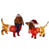 Set of 2 Lighted Dachshund Dog Christmas Decorations