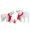 Set of 3 Lighted Polar Bear Family Christmas Decorations