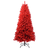 6FT Red Christmas Tree – Pure Red PVC Tree with 804 Tips, Hinged Branches for Easy Setup, Stable Metal Stand, Bold Holiday Decoration
