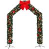 Christmas Artificial Tree Archway Decoration, Realistic PVC Holiday Tree Arch Frame for Outdoor Indoor Room Festival Party Wedding Garden, Roof Top
