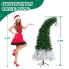 6 FT Santa Hat Style Pre-lit Christmas Tree, Hinged Artificial Xmas Tree Pine Tree with 250 Warm White Lights