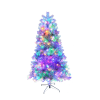 6FT Sliver Pre-Lit Artificial Christmas Tree, Hinged Full Tree with Metal Stand, 800 Branch Tips, 300 LED Lights,11 Lighting Modes