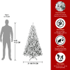 4FT Flocked Christmas Tree – Snowy PVC Artificial Holiday Tree with 233 Tips, Compact Full Shape, Sturdy Metal Stand, Christmas Tree for Home, Office