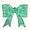 Pre-lit Outdoor Giant Bowknot Christmas Decoration, Lighted Metal Frame with 124 Green LED Lights