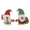 Set of 2 Lighted Gnome and Candy Cane Christmas Decorations