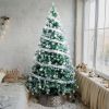 7.5 FT Artificial Snow Tipped Christmas Tree with DIY 350 Warm Lights Remote Control