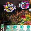 2 in 1 Outdoor Solar Light Butterfly Landscape Light Yard Stake Decor Lamp Stake Light w/ Butterfly