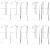 10Pcs Decorative Garden Fence Rustproof Iron Wire Arched Fence Animal Barrier Border 12.59” Width 23.93” Length For Yard Landscape Patio Outdoor Decor