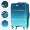 Luggage Set of 3, 20-inch with USB Port, Airline Certified Carry-on Luggage , ABS+PC Hard Shell Luggage with Spinner Wheels,blue