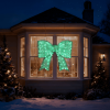Pre-lit Outdoor Giant Bowknot Christmas Decoration, Lighted Metal Frame with 124 Green LED Lights