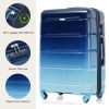 Luggage Set of 3, 20-inch with USB Port, Airline Certified Carry-on Luggage , ABS+PC Hard Shell Luggage with Spinner Wheels, Gradient Blue