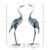 2-Piece Crane Garden Sculptures Blue for Lawn Patio Backyard Decoration 28.5"-29"