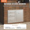 VEVOR Outdoor Kitchen Door Drawer Combo 29.5" W x 22.6" H x 21.7''D, Access Door/Triple Drawers with Propane Drawer and Adjustable Garbage Ring