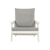 HIPS All-Weather Outdoor Single Sofa with Cushion, White/Grey