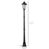 94.5" Outdoor Solar Lamp Post Light, Aluminum Floor Lamp, Solar Powered Vintage Street Light for Garden, Lawn, Pathway, Driveway, Black