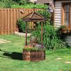 1PC Rustic Wooden Wishing Well with Adjustable Hanging Bucket