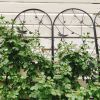 2 Pack Metal Garden Trellis 86.7" x 19.7" Rustproof Trellis for Climbing Plants Outdoor Flower Support Dragonfly Deco Black