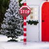 Lighted STOP Sign Christmas Yard Decorations
