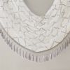 Diamond Sheer Embroidered Waterfall Valance White/Grey 38x46"