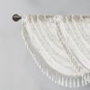 Diamond Sheer Embroidered Waterfall Valance White 38x46"