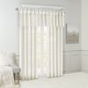 Lightweight Faux Silk Valance With Beads White 50x26"