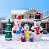 8FT Lighted Christmas Inflatable Decoration, Inflatable Snowman Family with JOY and Xmas Tree