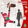 8.5ft Inflatable Climbing Santa with Reindeer - Built-in LED Lights Weather-Resistant Polyester Xmas Decor