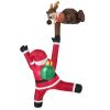 8.5ft Inflatable Climbing Santa with Reindeer - Built-in LED Lights Weather-Resistant Polyester Xmas Decor