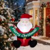 5.8FT Lighted Christmas Inflatable Decoration, Inflatable Santa Claus Holding Banner
