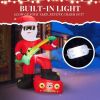 7.5FT Lighted Christmas Inflatable Decoration, Inflatable Black Santa Playing Electric Guitar