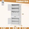 71 "High White Steel Kitchen Pantry Storage Cabinet with Large Countertop, Adjustable Shelves, Drawers and Hooks, Heavy-duty Modern Style Cabinet