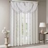 Diamond Sheer Embroidered Waterfall Valance White/Grey 38x46"