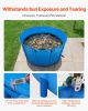 VEVOR Canvas Fish Pond, 1320 Gal Capacity Above Ground Fish Pond, Foldable PVC Koi Tank, Round Goldfish Tank with Stable Frame and Drain Valve