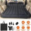 Air Mattress,SUV Air Mattress Thickened Camping Bed Cushion with Pillow Air Pump Storage Bag PVC Flocked Car Bed for Home Car Travel Camping (black)