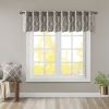 Fretwork Print Grommet Top Window Valance Grey/White 50x18"