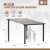 10 x 10 Ft Outdoor Pergola on Clearance for Patios, Hardtop Deck Metal Awnings, Frosted Gray