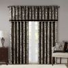 Jacquard Window Valance Black 50x18"