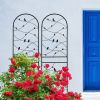 2 Pack Metal Garden Trellis 71" x 19.7" Rustproof Trellis for Climbing Plants Outdoor Flower Support Bird Deco Black