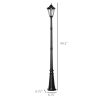 Solar-Powered Vintage Outdoor Lamp Post Light 92.5" Weather-Resistant Clear Glass Black