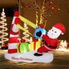 7ft Inflatable Santa Claus Decoration - 5 Built-in LED Lights 210T Polyester Quick Inflation Outdoor Xmas Decor
