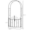 Outsunny 7.5' Metal Garden Arch with Gate, Garden Arbor Trellis for Climbing Plants, Roses, Vines, Wedding Arch for Outdoor Garden, Lawn, Backyard