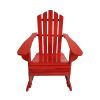 Reclining Wooden Outdoor Rocking Adirondack chair, Red