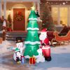 7.5FT Lighted Christmas Inflatable Decoration, Inflatable Christmas Tree with Santa and Snowman