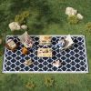 9x18 Reversible RV Outdoor Rug Blue and White Plastic Straw Patio Floor Mat for Backyard Deck Picnic Beach Camping