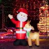 6.3FT Lighted Christmas Inflatable Decoration, Inflatable Santa and Reindeer