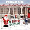 9.8 FT Lighted Christmas Inflatable Decoration, Inflatable Santa Claus and Snowman Holding Merry Christmas Sign