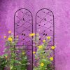 4 Pack Metal Garden Trellis 86.7" x 19.7" Rustproof Trellis for Climbing Plants Outdoor Flower Support Bird Deco Black