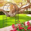 Metal Garden Arch L42.24'' x W17.52'' x H85.82'' Climbing Plants Support Rose Arch Outdoor Black