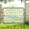 Garden Gate Chain Link Fence Gate, Galvanized Steel Garden Door for Yard Entrance Way, 47.2" x 70.9", Black